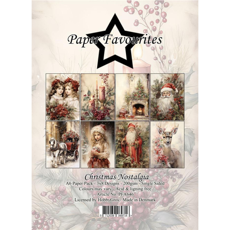Paper Favourites - Papirpakke A6 - Christmas Nostalgia - PFA646