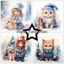 Paper Favourites - Papirpakke 15x15 - Cozy Winter Friends - PF601