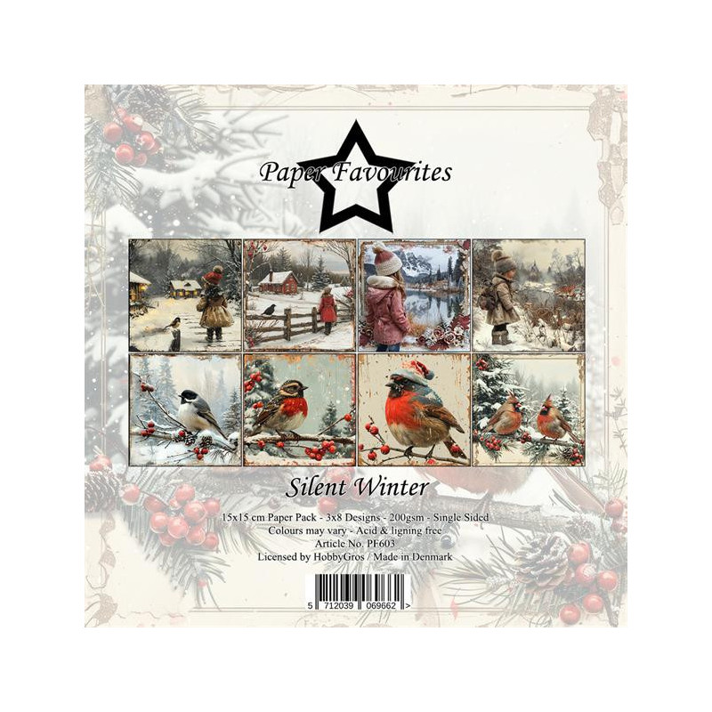 Paper Favourites - Papirpakke 15x15 - Silent Winter - PF603
