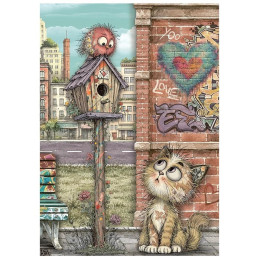 Stamperia - Mini Rice Paper A6 - Furry Friends 2 - DFSA6X15
