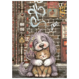Stamperia - Mini Rice Paper A6 - Furry Friends 2 - DFSA6X15
