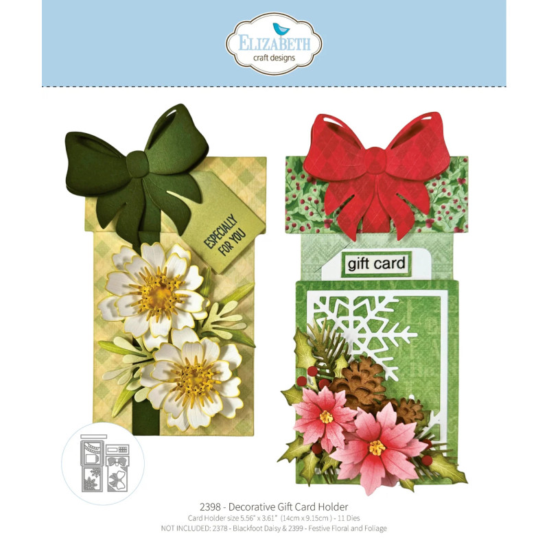 Elizabeth Craft Designs - Paper Flowers - Decorative Gift Card Holder