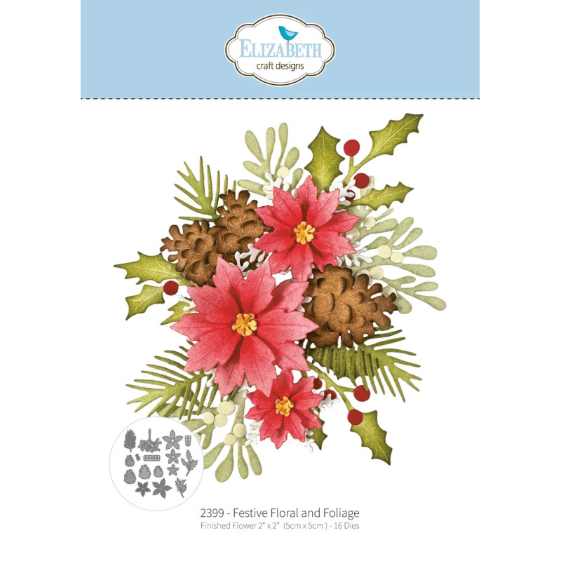 Elizabeth Craft Designs - Paper Flowers - Festive Floral And Foliage