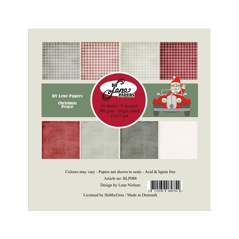 By Lene - Papirpakke 15x15 - Christmas Peace - BLP088