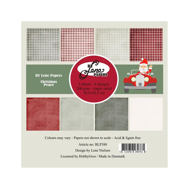 By Lene - Papirpakke 30x30 - Christmas Peace - BLP388