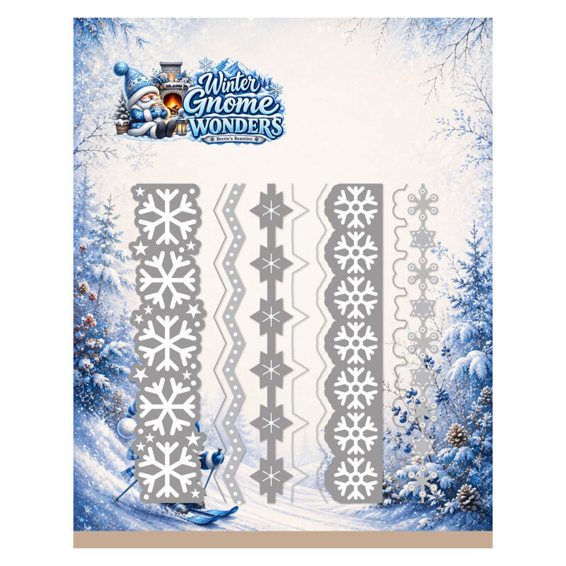 Berries Beauties - Winter Gnome Wonders - Snowflake Border - BBD10143