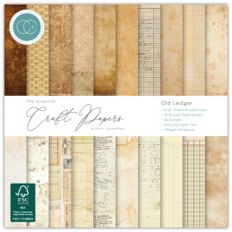 Craft Consortium - Papirblok 15x15 - Old Ledger - CCEPAD045B