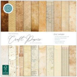 Craft Consortium - Papirblok 30x30 - Old Ledger - CCEPAD045