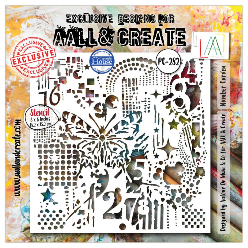 AALL And Create - Stencil - Universe Of Patterns - Number Garden - AALL-PC-282