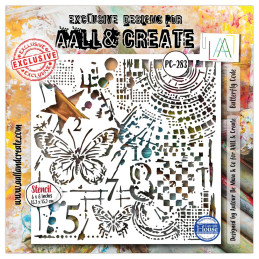 AALL And Create - Stencil - Universe Of Patterns - Butterfly Code - AALL-PC-283
