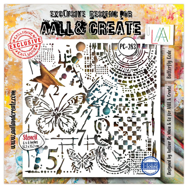 AALL And Create - Stencil - Universe Of Patterns - Butterfly Code - AALL-PC-283
