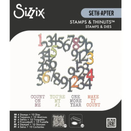 Sizzix - Seth Apter - Thinlits Die - Stamps Recount - 667214