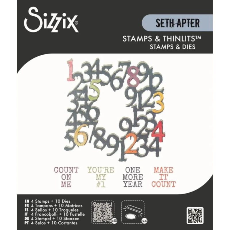 Sizzix - Seth Apter - Thinlits Die - Stamps Recount - 667214