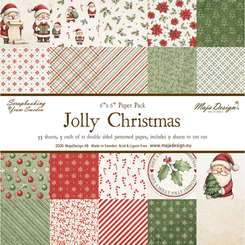 Maja Design - Papirpakke 15x15 - Jolly Christmas