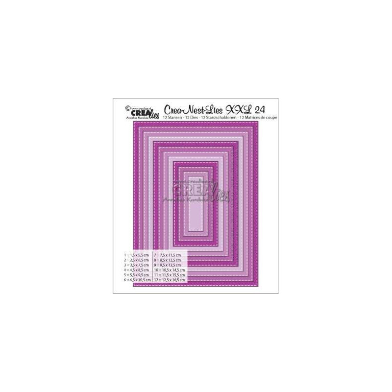 CREAlies - Crea-Nest-Lies XXL No. 24 - Rectangle Basic With Stitch - CLNestXXL 24