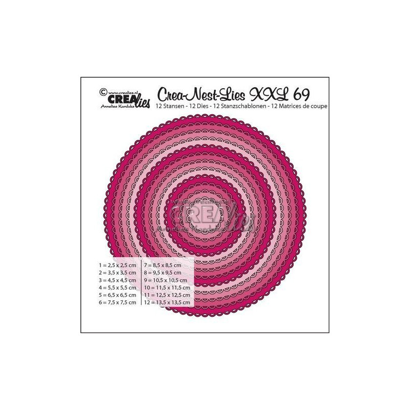 CREAlies - Crea-Nest-Lies XXL No. 69 - Circles With Open Scallop - CLNestXXL 69