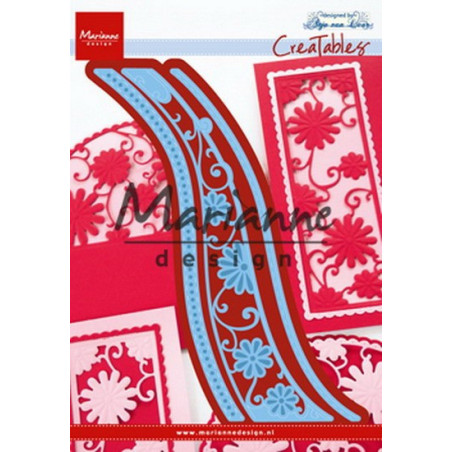 Marianne Design Anja's Flower Wave Creatables Anja-Fustella a Forma di Onda Floreale, Metallo, Blu, 19.6 x 13.9 x 0.2 cm