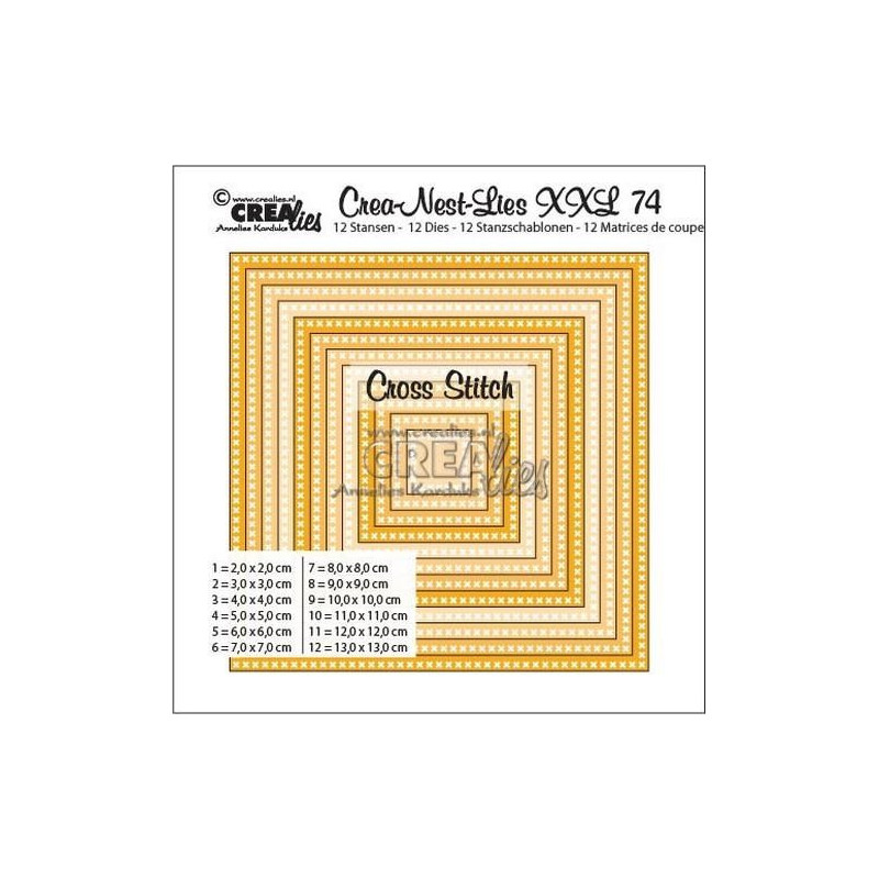 CREAlies - Crea-Nest-Lies XXL No. 74 - Cross Stitch Squares - CLNestXXL 74
