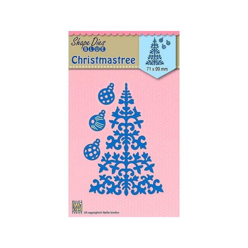 Nellie Snellen - Shape Dies Blue - Christmas Tree & Baubles - SDB063